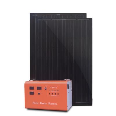 China Best quality solar panel manufacturer 500w home solar built in lithium battery with 120w*1pcs mono solar panel for sale