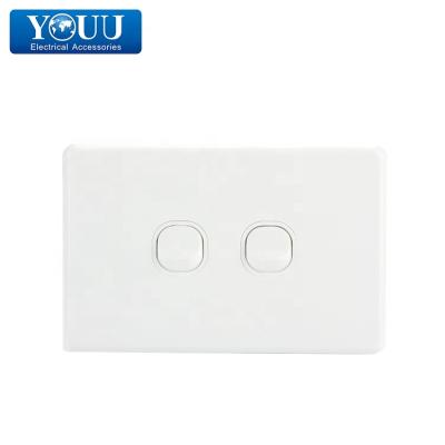 China Cool PC And You Copper 2 Gang Australian Standard Power Electrical Wall Switch With SAA Certification for sale