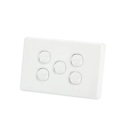 China Stylish Design 250V U1505 Popular Home 5 Strip Wall Switch Socket Outdoor Mounted Electrical Switch for sale