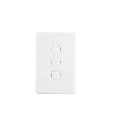 China Stylish Design YOU 250VAC Household Electrical Switch Socket 3 Strip Wall Switch Modern Plates for sale