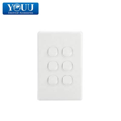 China Cool PC And You Copper SAA Certification Australia Standard 6 Vertical Strip Wall Power Switch U1506V for sale