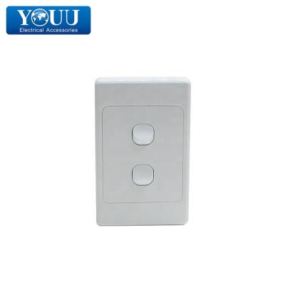 China Stylish Design YOU Wall Socket Multi Switch U1902V SAA Certificate Australian 2 Gang Switch for sale