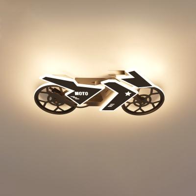 China Creative personality cartoon ceiling lamps motorcycle mounted children's room lamps outdoor bedroom outdoor light boy's room cool locomotive lamps for sale