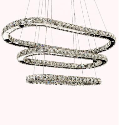 China Simple Modern Simplicity LED Oval Crystal Chandelier Bar Dining Room Atmospheric Lamp for sale