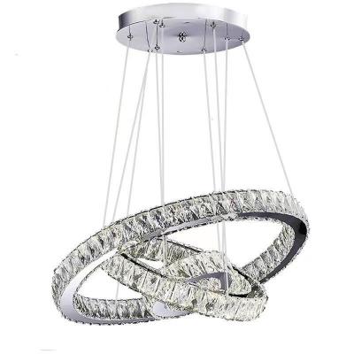 China Modern Simple Creative Crystal Ring Chandelier Modern Simplicity LED Stainless Steel Living Room Bedroom Dining Room Chandelier for sale