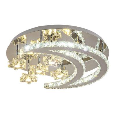 China Modern Simple LED Ceiling Lamp Living Room Star Shaped Crystal Lamp Outdoor Mounted Bedroom Dining Room Lamp for sale