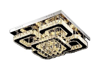 China Special Price Sky City Voice Outdoor Mounted Remote Control Led Modern Simple Crystal Living Room Rectangular Bedroom Ceiling Lamp for sale