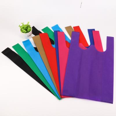 China Eco-friendly Wholesale Cheap Grocery Carry Bag Non Woven Laminated Vest Bag for sale