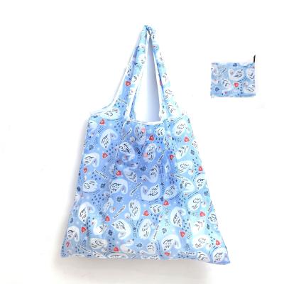 China New Lightweight Eco-friendly 210T Polyester Washable Material Reusable Foldable Bags for sale