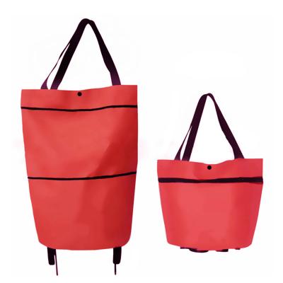 China 2019 Eco-friendly New Fashion Shopping Trolley Cart Bag The Folding Trolley Tote Bags With Wheels for sale