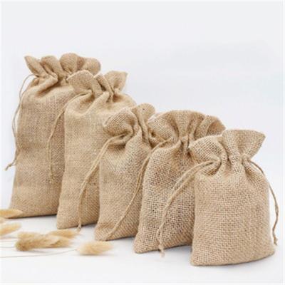 China Wholesale Custom Jute Single Suction Twine Bag Eco-Friendly Logo Durable Gift Bag Natural for sale