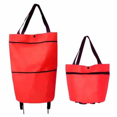 China Eco - Friendly Wholesale Cheap Portable Folding Shopping Trolley Bag With Wheels for sale