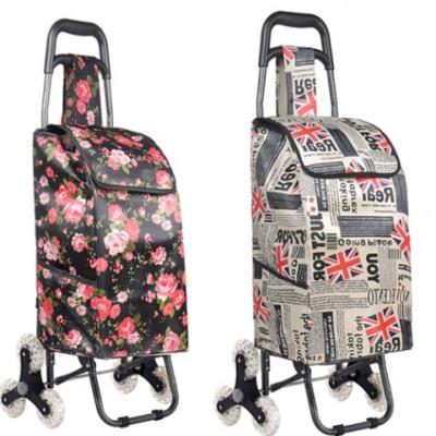 China Eco - Friendly Wholesale Supermarket Trolley Vegetable Foldable Shopping Bag With 2 Wheels for sale