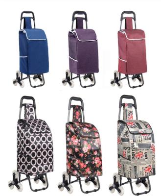 China Eco - Friendly Packable Tote Shopping Grocery Bag With Foldable Trolley Bag Oversized Wheels for sale