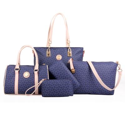 China Wholesale High Quality Leather Designer Handled PU Ladies 5 In 1 Handbags Set For Women for sale