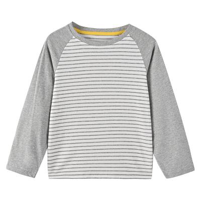 China Compressed Kids Fall Apparel 2021 Boys and Girls Striped Long Sleeve Shirt All-Match Casual Compression Shirt for sale