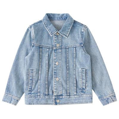 China Fashion Waterproof Children Coat Spring New Children's Denim Jacket Solid Color Girl Jacket for sale