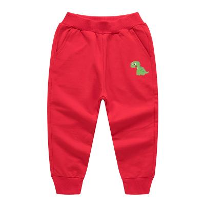 China Color Fade Proof Spring and Autumn Green Dinosaur Guard Pants Boys and Girls Cartoon Pants Children Thin Casual Pants for sale