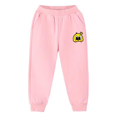 China Color Fade Proof Spring and Autumn New Children's Solid Color Track Pants Boys and Girls Cartoon Pants for sale