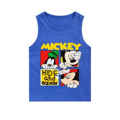 China High quality 3-15 year old boys and girls anti-pilling summer sports vest custom cartoon round neck sleeveless vest for sale