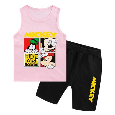 China New Fashion Vintage Boy Clothes Cartoon Customized Customized Boys And Girls Vest Sleeveless Two Piece Set for sale