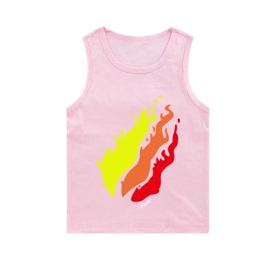 China Anti-pilling summer fashion vest 3-15 years old boys and girls printing round neck sleeveless vest custom made for sale