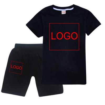 China Breathable 3-15 Years Custom Logo Boys And Girls Summer Boutique Shorts Set 2 Pieces Shorts Set T-Shirt for sale