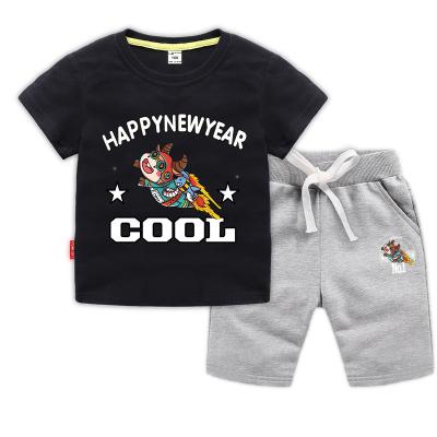 China Kids Summer Clothing Set Boys And Girls Solid Color Sports Suit Cotton Short Sleeve Shorts Casual Two-piece Suit for sale