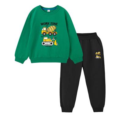 China Vintage Spring and Autumn New Boy's Pants Set Boys and Girls Sweater Suit Cartoon Children's Two-Piece Set for sale