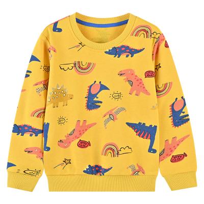 China Anti-pilling 2021 autumn children's hoodies boys and girls cartoon dinosaur sweater comfortable kids sweater for sale