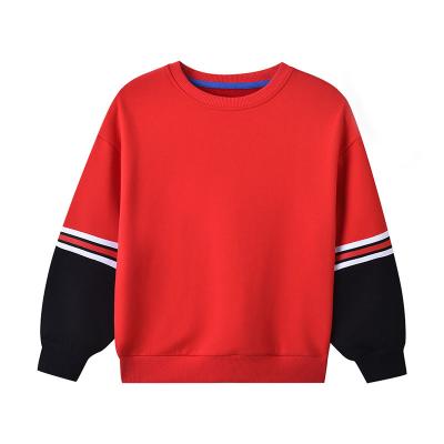 China Anti-pilling winter clothes for kids boys and girls color matching loose sweaters plus velvet boy warm sweater for sale