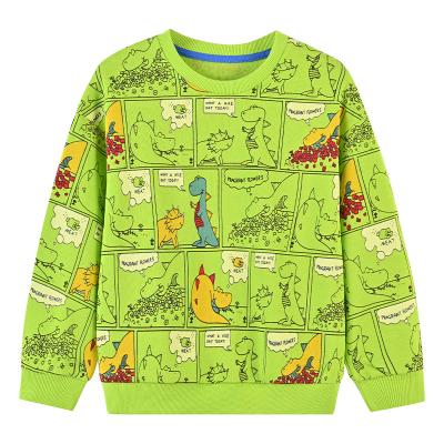 China Anti-pilling 2021 fall sweatshirt hoodless boys and girls sweater casual cartoon dinosaur boy sweater small for sale