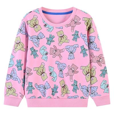 China Anti-pilling children fall clothing 2021 girls print cartoon bear sweater kids new pegging shirt for sale