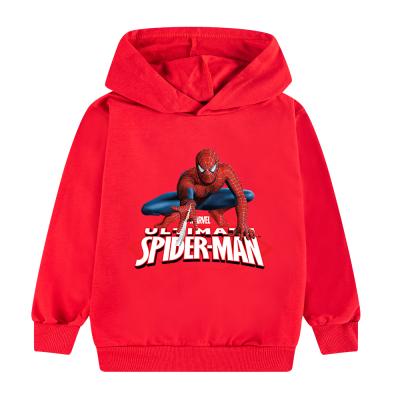 China Anti-wrinkle autumn hoodie printing 3-15 years old boys and girls custom spider-man hoodie cartoon printing boy hoodie for sale