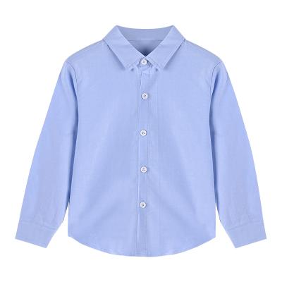 China Summer Compressed Children Sleeve Shirts Boys And Girls Solid Color Long Sleeve Shirt Kids All-match Lapel Shirt for sale