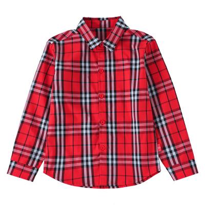 China Summer Tablet Kids Sleeve Long Shirts Boys Long Sleeve All-match Lapel Shirt and Girls Plaid Shirt Boys for sale