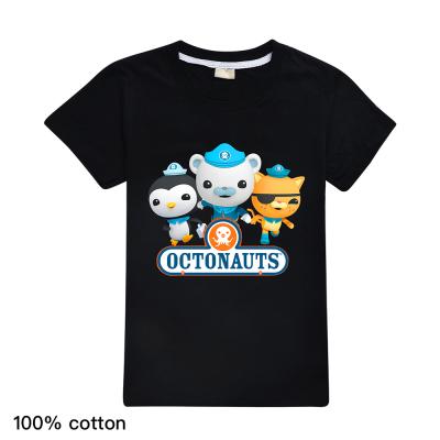 China Anti-pilling 3-15 years wholesale custom made 100% cotton short-sleeved T-shirt boys and girls cartoon shirt tops for sale