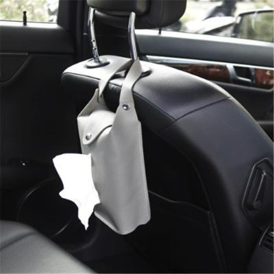 China PU Car Tissue Box Towel Holder Car Tissue Holder Modern Leather Seat Box Cover for sale