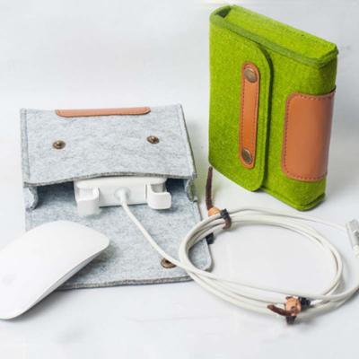 China Traditional Felt Portable Bank Bag Power Cable USB Pouch Phone USB Organizer Accessories Electronics Digital Power Supply Storage Bags for sale