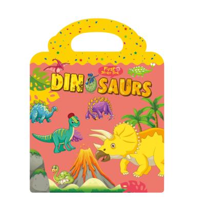 China Eco-friendly Waterproof+Eco-friendly Sticker Dinosaur Sticker Books Reusable Big Size Kids Toys Boy Girl Christmas Gifts Cartoon Walking Children's Books for sale