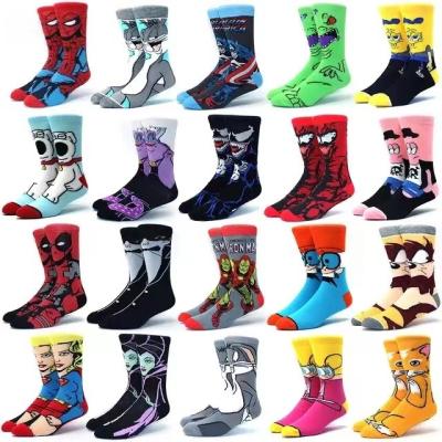 China Sporty Whale Anime Happy Funny Cartoon Men Shape Animados Cotton Socks Custom Tube Crew Designer Meias Ankle Anime Cartoon Socks for sale