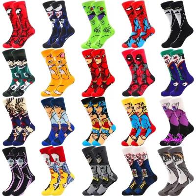 China Wholesale Hottest Anime Cartoon Anime Movie Character Popular Illustration Interesting New Funny Sports Hero Men's Whale Cool Socks for sale