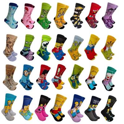 China Colorful Sporty Whale Cotton Cartoon Movie Anime Socks Custom Women Dress Crew Men's Unisex Designer Socks for sale