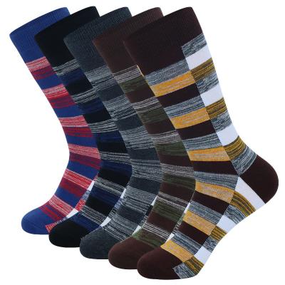 China Sporty Whale High Quality Custom Men's Colorful Dress Business Socks Dots Fashion Classic Striped 100% Cotton Crew Socks for sale