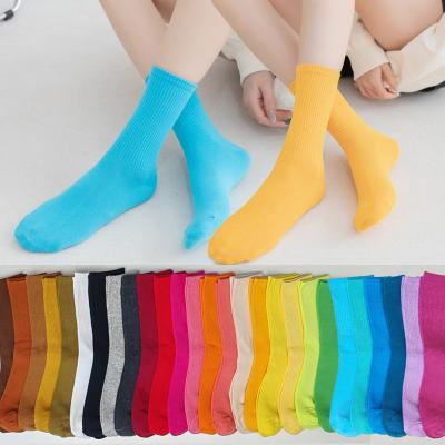 China Custom Logo High Quality Solid Plain QUICK DRY Eco Friendly Whale Dress Crew Socks Comfortable Soft Women Girls School Cotton Socks for sale