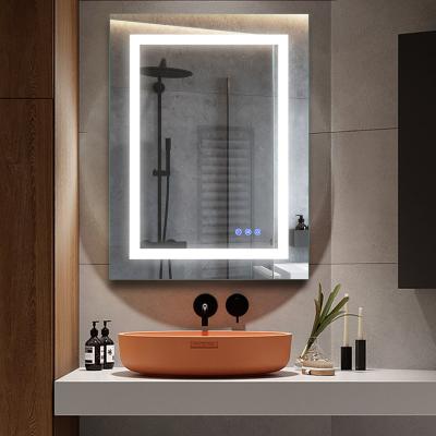 China IP44 Function Fogproof Rectangle Bathroom Wall Mounted Magnifying Led Smart Mirror With Light for sale