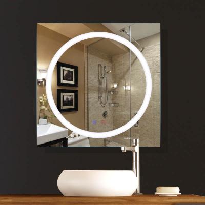 China Modern design 5mm frame enlarging copper free aluminum espejos led bathroom mirror with touch sensor switch for sale