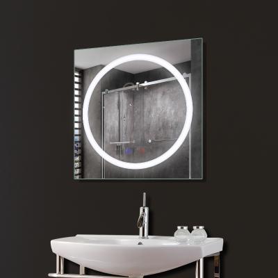 China 5mm Silver Copper Mirror Frame Hotel Wall Hang Magnifying Aluminum Bathroom Mirror With Led for sale