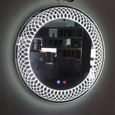 China Bathroom Toilet Wall Mirror Magnifying Luxury Decorative Touch Screen Led Bathroom Makeup Mirror For Vanity for sale