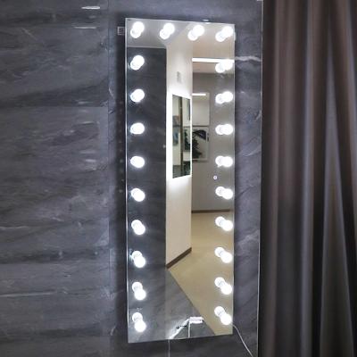 China Contemporary high quality wall mount integral bedroom vanity led dress up mirror with hollywood bulbs for sale